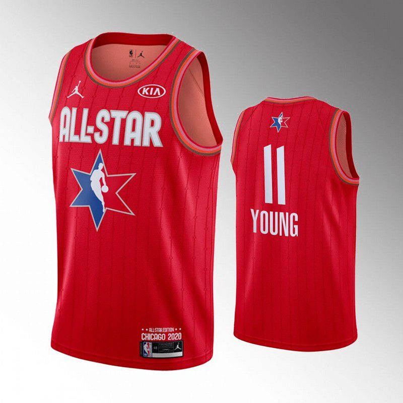 Men Atlanta Hawks #11 Young Red 2020 All Star NBA Jerseys